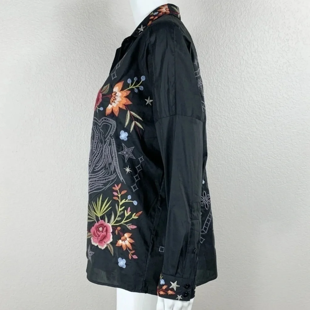 Johnny Was heavily embroidered omega shirt (oversized) NWT RARE - Picture 6 of 16